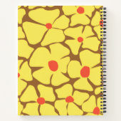 Retro Bloemen Gele Bloem Notitieboek (Achterkant)