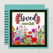 Retro Bloemen Inspirerend Feestdagenkaart (Voorkant / Achterkant)