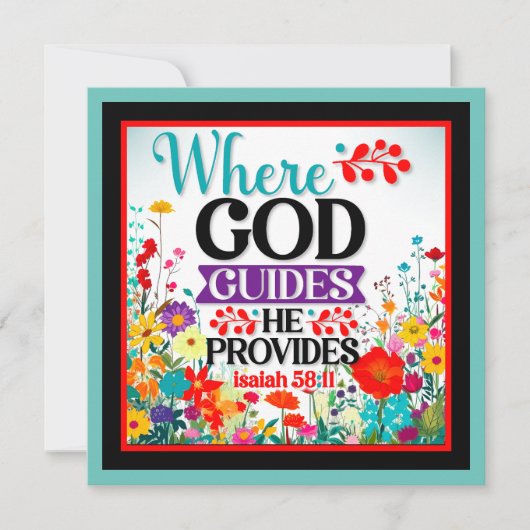 Retro Bloemen Inspirerend Feestdagenkaart (Voorkant)