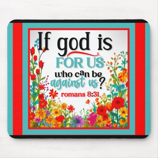 Retro Bloemen Inspirerend Mousepad Muismat (Voorkant)