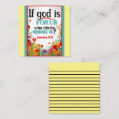 Retro Bloemen Inspirerend Notitiekaartje (Voorkant / Achterkant)