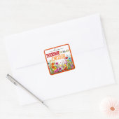 Retro Bloemen Inspirerend Vierkante Sticker (Envelop)