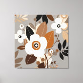 Retro Bloemen Midden Eeuw Modern Canvas Afdruk (Voorkant)