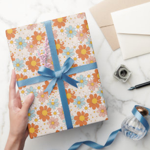 Retro Bloemen Naadloos Patroon Cadeaupapier