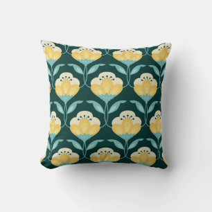 Retro Bloemen Naadloos Patroon Kussen