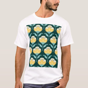 Retro Bloemen Naadloos Patroon T-shirt