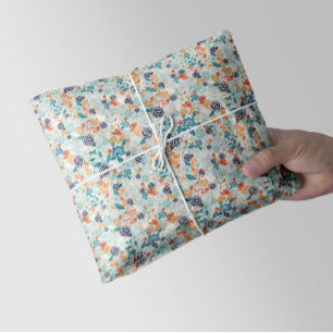 Retro Bloemen Naadloos Patroon Tissuepapier