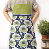 Retro Bloemen Naam Schort