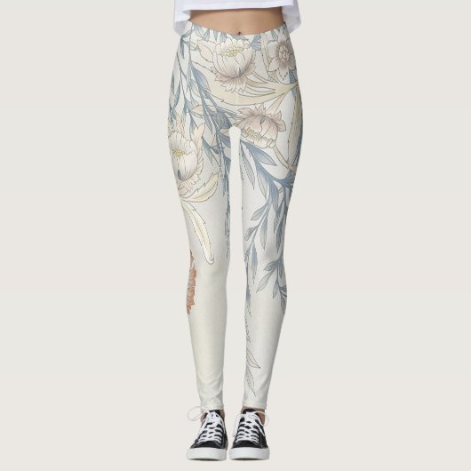 Retro bloemen ontwerp leggings (Voorkant)
