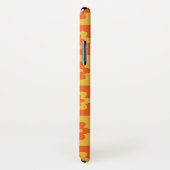 Retro Bloemen op Checkerboard Geel Sinaasappel Aan Case-Mate iPhone Case (Achterkant / rechts)