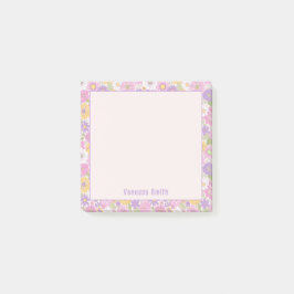 Retro Bloemen Patroon Gepersonaliseerde notities Post-it® Notes
