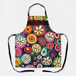 Retro Bloemen Patroon Koken Schort