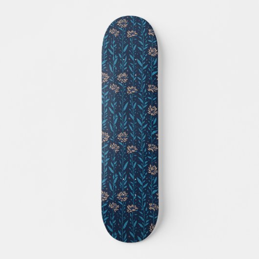 Retro bloemen patroon skateboard (Voorkant)