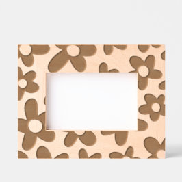 Retro Bloemen Print Laser geëtst Hout Afbeelding L Gegraveerde Lijstjes