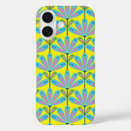 Retro Bloemen Serie Halve drop iPhone 16 Hoesje