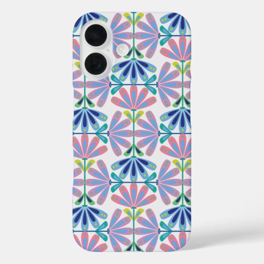 Retro Bloemen Serie Halve drop Case-Mate iPhone Case (Achterkant)