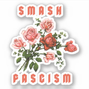 Retro Bloemen - Smash Fascism Sticker