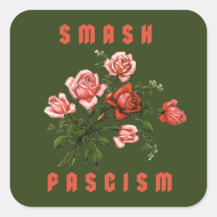 Retro Bloemen - Smash Fascism Vierkante Sticker