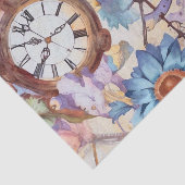 Retro Bloemen Steampunk Tissuepapier (Detail)