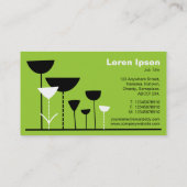 Retro Bloemen v2 - Martian Green Visitekaartje (Achterkant)