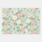 RETRO-BLOEMEN VERPAKKINGSPAPIER SET INPAKPAPIER VEL (Voorkant 3)