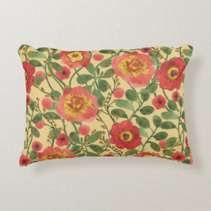 Retro Bloemen Waterverf: Tijdloze Elegantie Accent Kussen