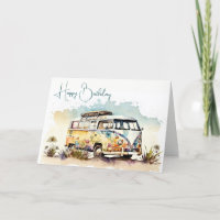 Retro bloemenbus met Waterverven