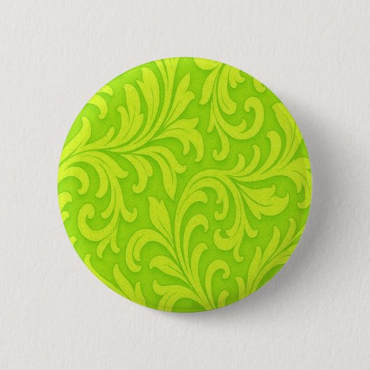 retro bloemendesign ronde button 5,7 cm (Voorkant)