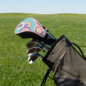 Retro bloemengolfhoofddeksel golfheadcover (Insitu)