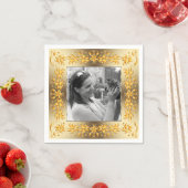 Retro bloemengouden lijst. servet (Insitu)