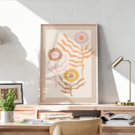 Retro bloemenkunst II Poster