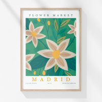 Retro Bloemenmarkt Madrid Kleurrijke Bloemen