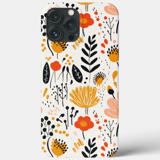 Retro-bloemenmarktpatroon Case-Mate iPhone Case (Achterkant)