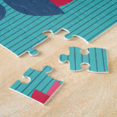 Retro bloemennaadloos patroon. legpuzzel (Zijkant)