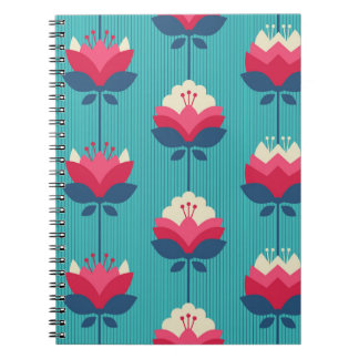 Retro bloemennaadloos patroon. notitieboek