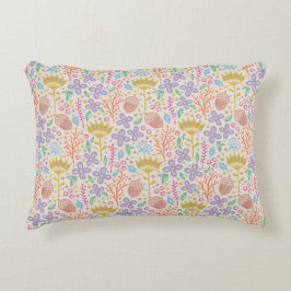 Retro bloemenontwerp met bloemen en vruchten. accent kussen