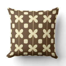 Retro bloemenpatroon met bruin en beige