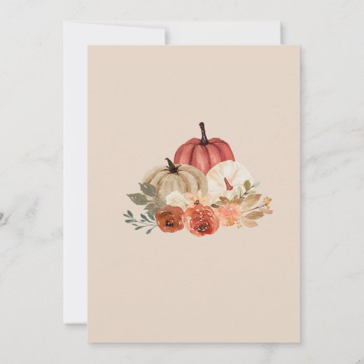 Retro Bloemenpompoen Vriendsgiving Diner Kaart (Achterkant)