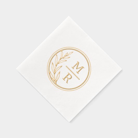 Retro bloemenstijl Folie Gestempeld servetten. Folie Servetten (Rechts)