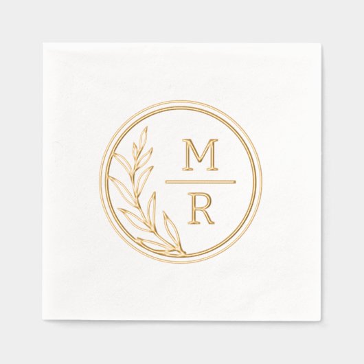 Retro bloemenstijl Folie Gestempeld servetten. Folie Servetten (Voorkant)