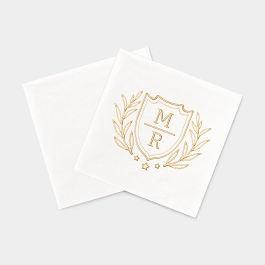 Retro bloemenstijl Folie Gestempeld servetten. Folie Servetten (Achterkant)