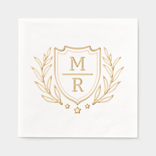 Retro bloemenstijl Folie Gestempeld servetten. Folie Servetten (Voorkant)