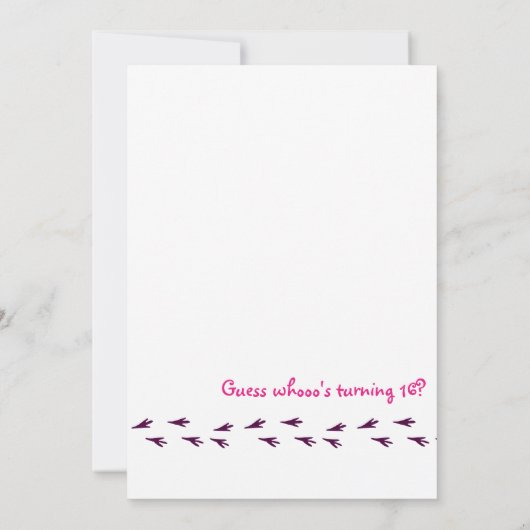 Retro Bloemenuil Heet Roze Zoet Zestien Uitnodigin Kaart (Achterkant)