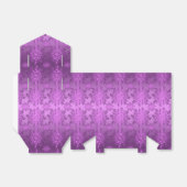 Retro bloemenviolet bedankdoosjes (Uitgevouwen)