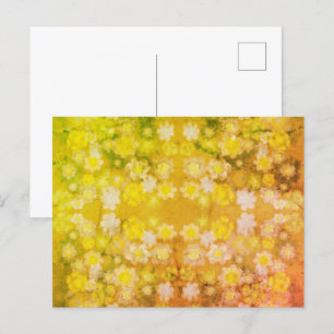 Retro Bloemig Abstract Zout Waterverf Patroon Briefkaart