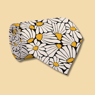 Retro bloemige botanische blokdruk stropdas