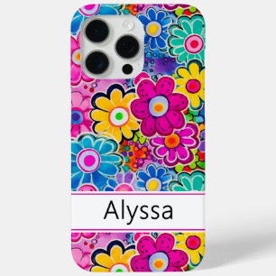 Retro Bloemige Gepersonaliseerd iPhone 15 Pro Max Hoesje