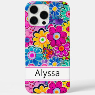 Retro Bloemige Gepersonaliseerde iPhone 16 Pro Max Hoesje