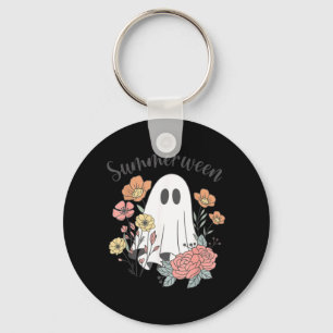 Retro bloemige spookzomer spookseizoen zomer sleutelhanger