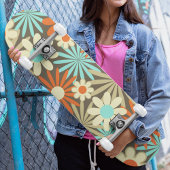 Retro Bloemmotief Cool Trend Skateboard